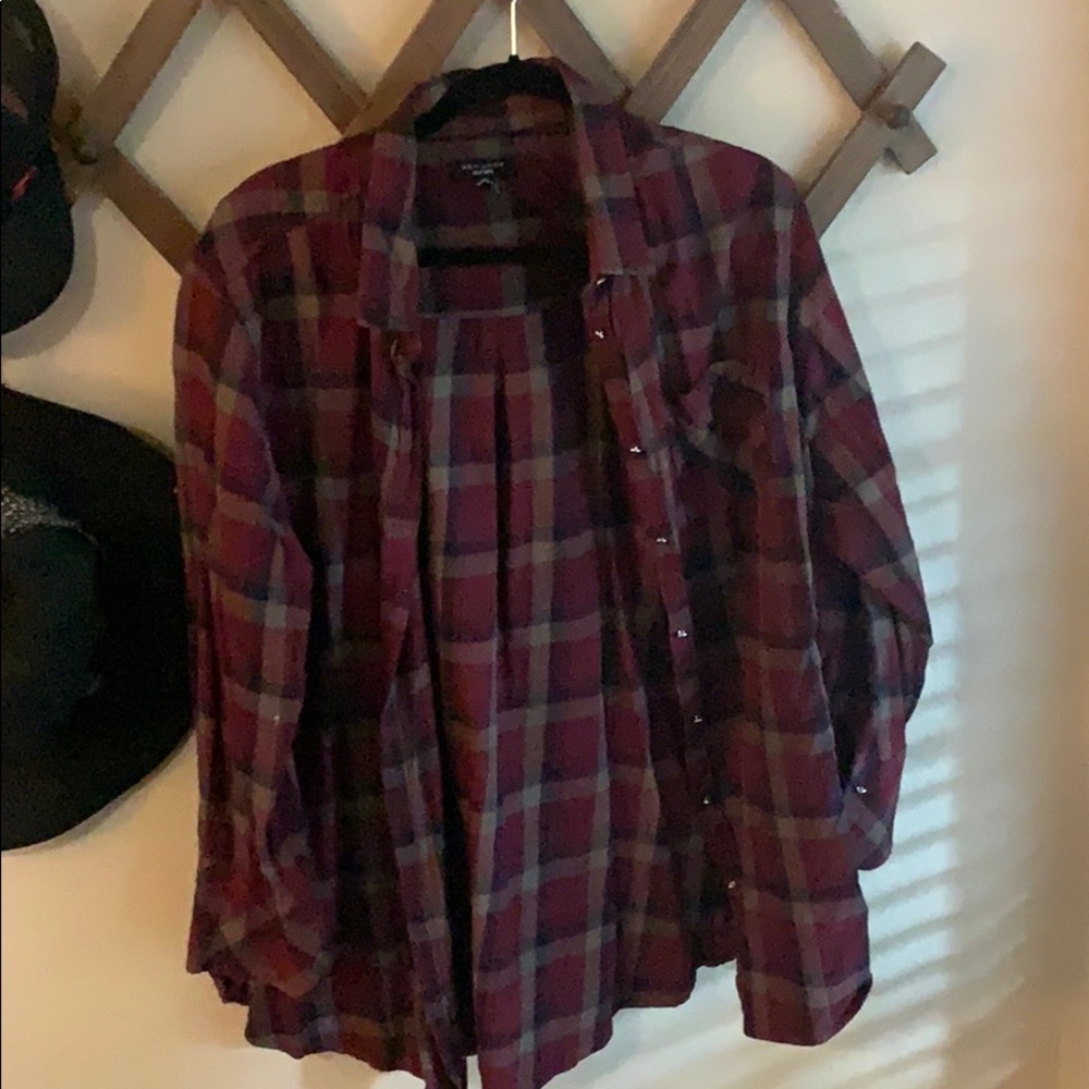 Plaid flannel button up
